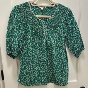 Boden Teal Floral Blouse